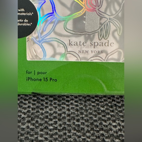 Kate Spade iPhone 15 Pro (6.1”) MagSafe Protective Case Floral Iridescent NIB - Picture 7 of 8